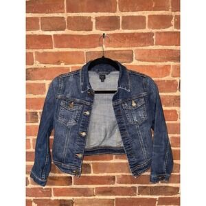 GAP Denim Jean Jacket Womens Blue Trucker Button Up Pockets